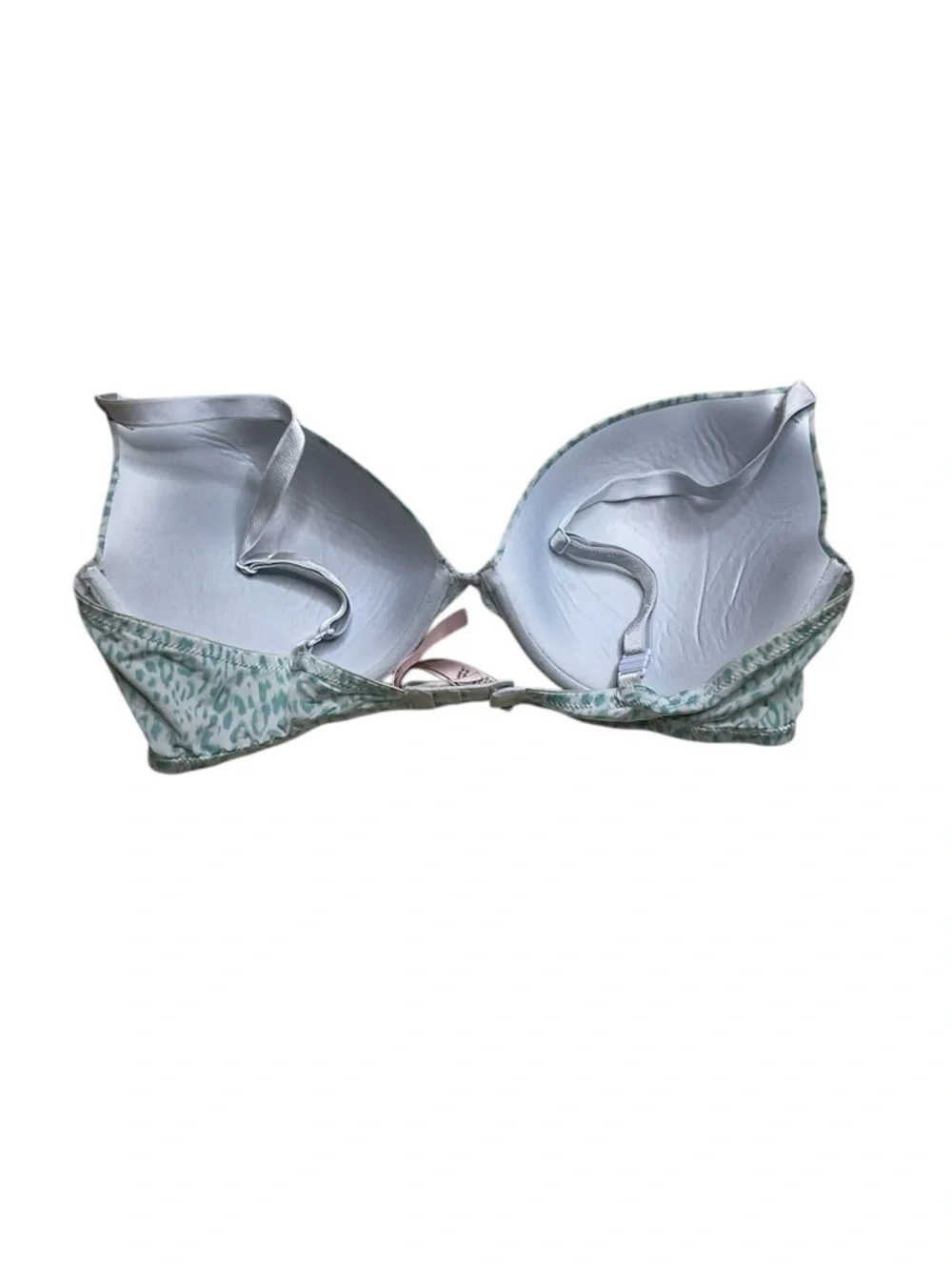 Victoria’s Secret PINK Push Up Bra 34DD Blue Leopard Print